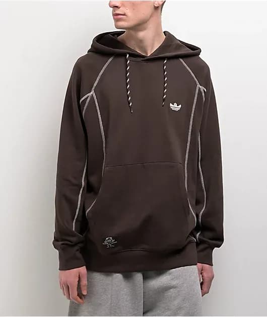 Shmoofoil Dark Brown Core White Featherweight Hoodie — image 1 of 1