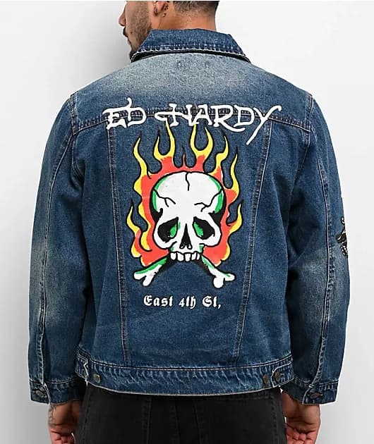 Skull Blue Wash Denim Jacket — image 1 of 1