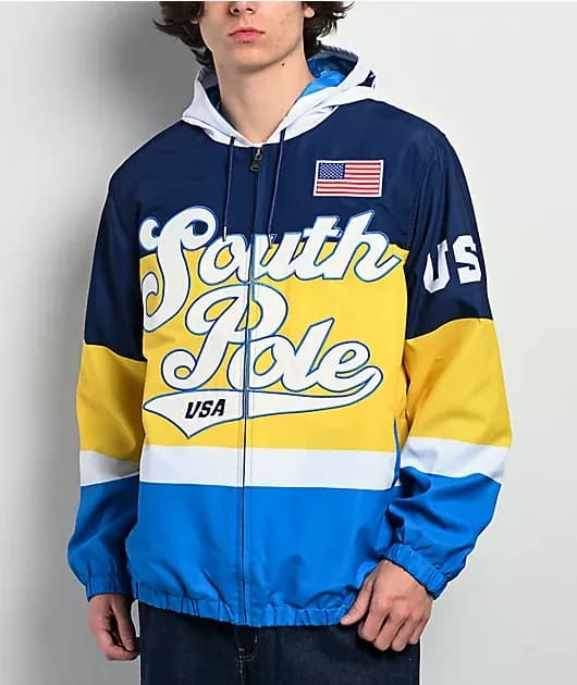 SP91 Navy White Windbreaker Jacket — image 1 of 1
