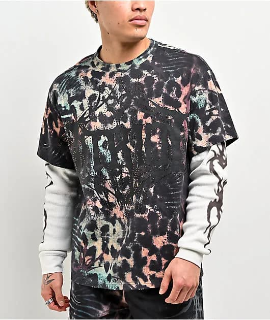 Spawn Leopard 2fer Black White Long Sleeve T-Shirt — image 1 of 1