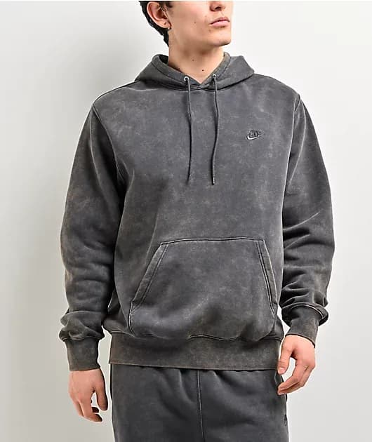 Sportswear Club Black Wash Hoodie — image 1 of 1