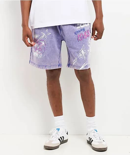 Star Power Purple Wash Sweat Shorts — image 1 of 1