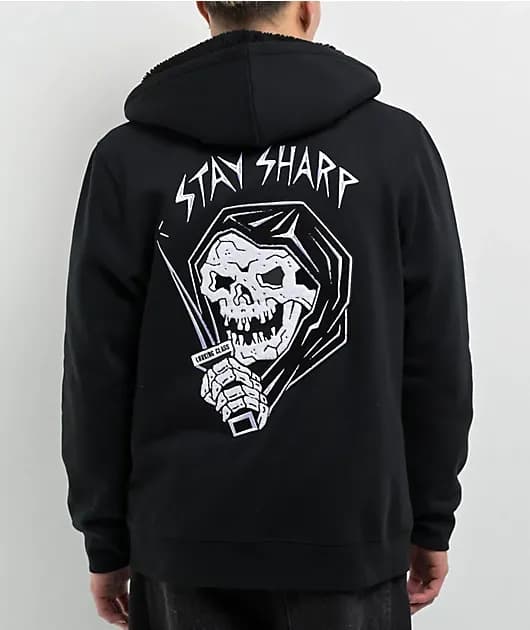 Stay Sharp Black Zip Hoodie — image 1 of 1