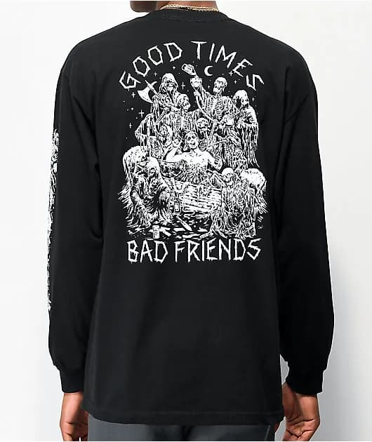 Stikker Good Times Bad Friends Black Tank Top — image 1 of 1