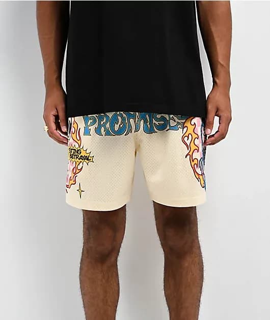 Sting Of Betrayal Natural Mesh Shorts — image 1 of 1