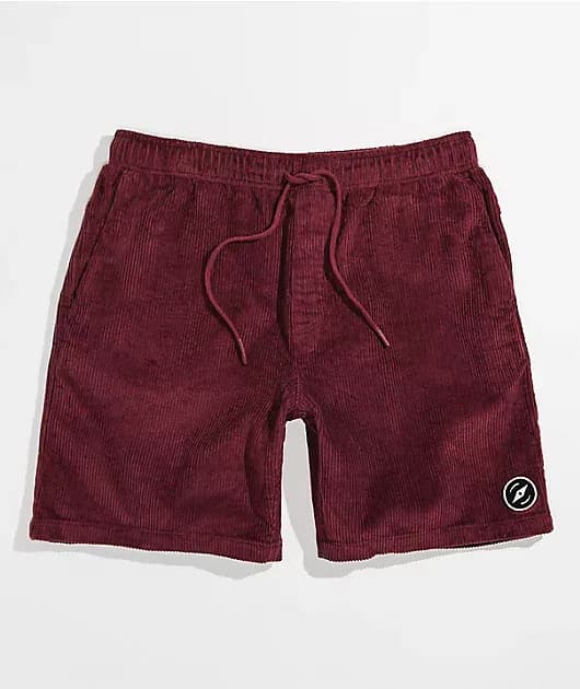 Stow Burgundy Corduroy Walk Shorts — image 1 of 1