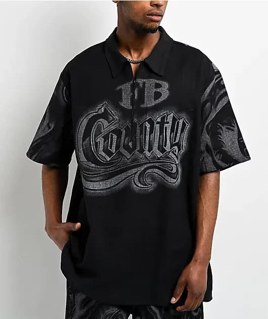 Tatted Black Quarter Zip Shirt — image 1 of 1
