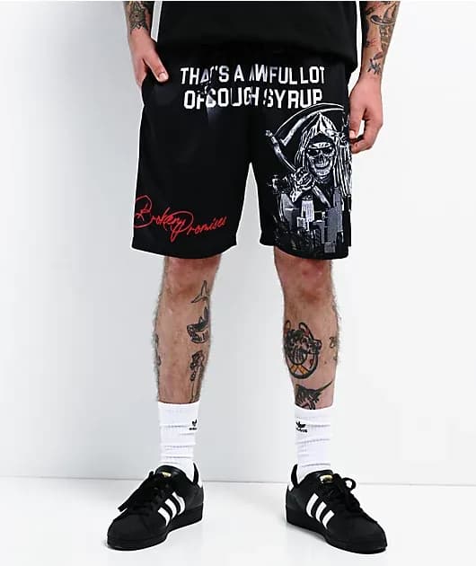 That's A Awful Lot Of Cough Syrup Ghetto Bird Black Mesh Shorts — image 1 of 1