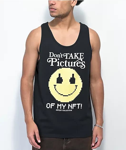 Artist Collective No Pictures Please Black Tank Top — image 1 of 1