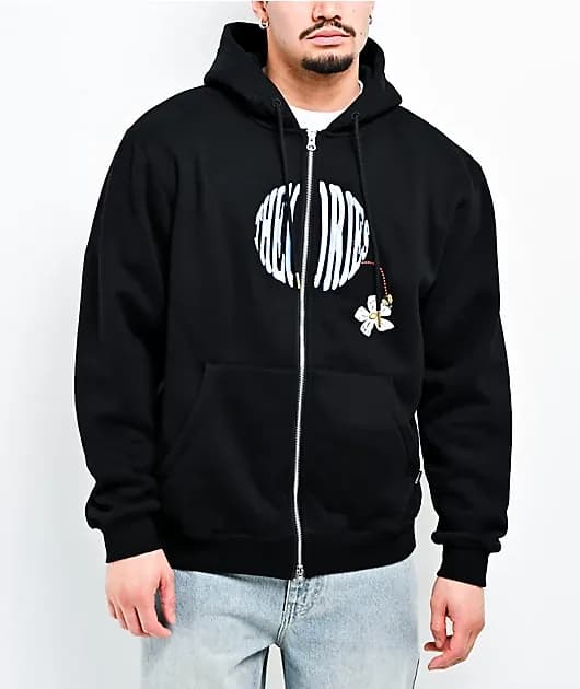 Theories Pollinate Black Zip Hoodie