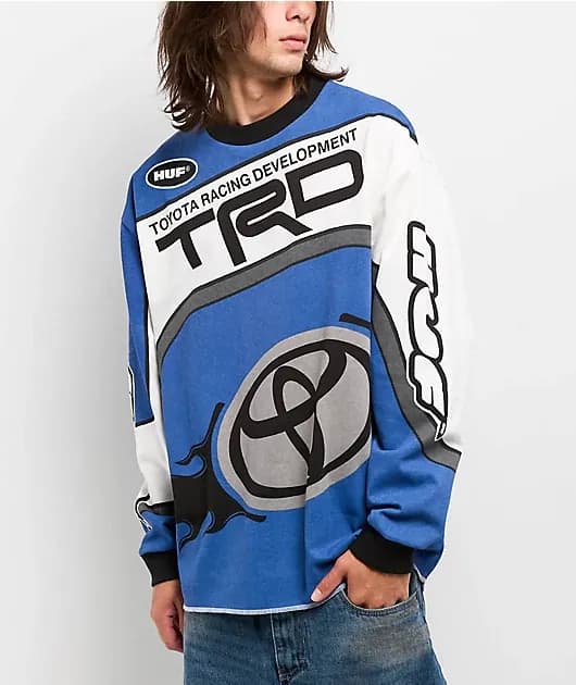 Toyota TRD Grandstand Blue White Long Sleeve Jersey — image 1 of 1