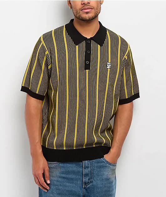 Trace Stripe Moss Knit Polo Shirt — image 1 of 1