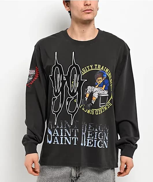 Tuff Stuff Dark Grey Boxy Long Sleeve T-Shirt — image 1 of 1