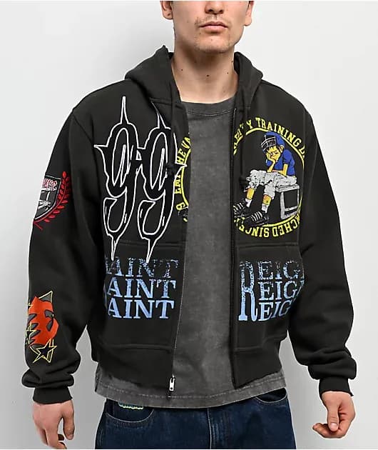 Tuff Stuff Dark Grey Crop Hoodie — image 1 of 1