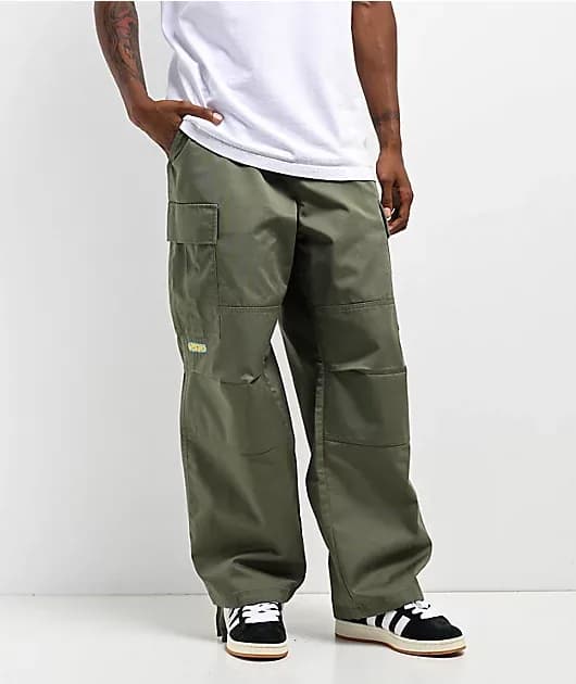 Ultra Loose Olive Cargo Skate Pants — image 1 of 1