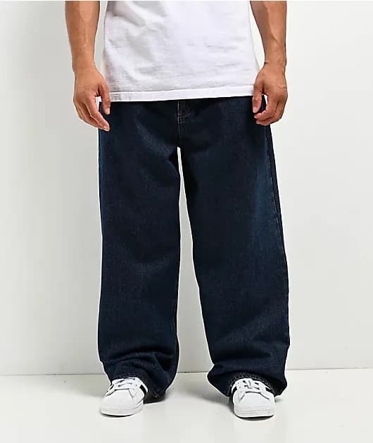 Ultra Wide Evening Dark Blue Skate Jeans — image 1 of 1