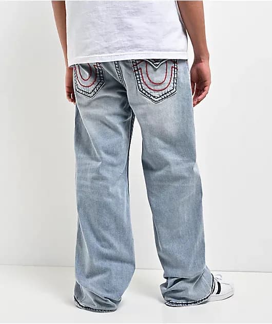 Vinny Super T Flap Arctic Whisper Light Blue Wash Ultra Baggy Jeans — image 1 of 1