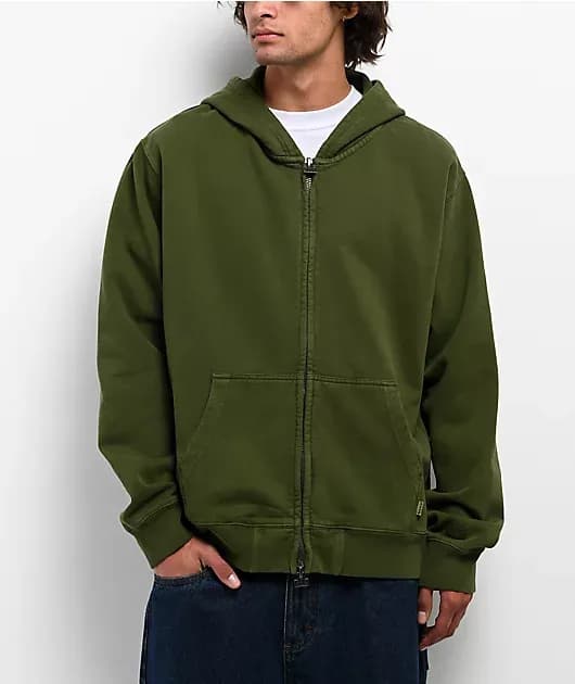 Vintage Green Zip Hoodie — image 1 of 1