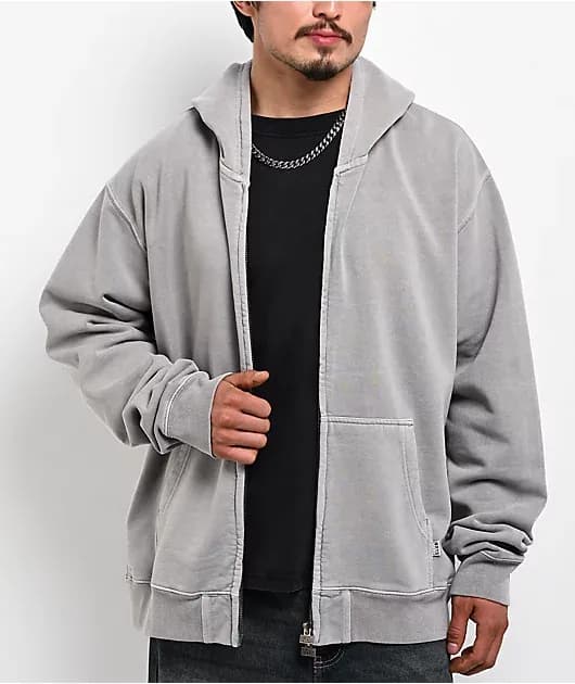 Vintage Silver Wash Heavyweight Zip Hoodie — image 1 of 1