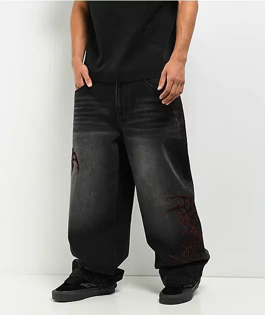 Void Cryptic Black Wash Ultra Wide Denim Jeans — image 1 of 1