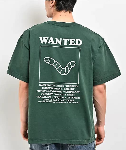 Wanted Worm Green T-Shirt — image 1 of 1