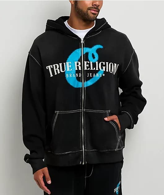Washed Black Zip Hoodie — image 1 of 1