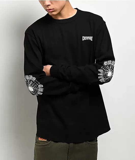 Web Black Thermal Long Sleeve T-Shirt — image 1 of 1