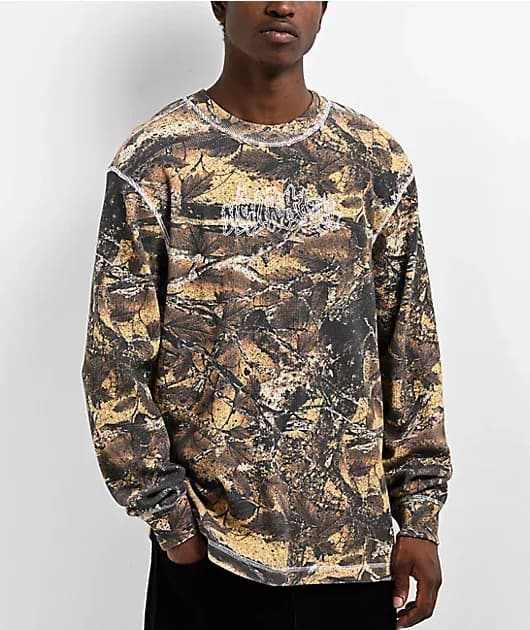 Woodland Camo Thermal Long Sleeve T-Shirt — image 1 of 1
