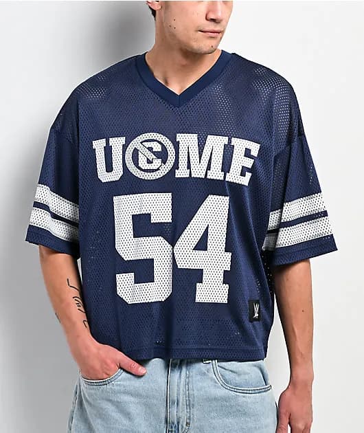 WWE U Can't C Me Blue Crop Football Jersey — image 1 of 1