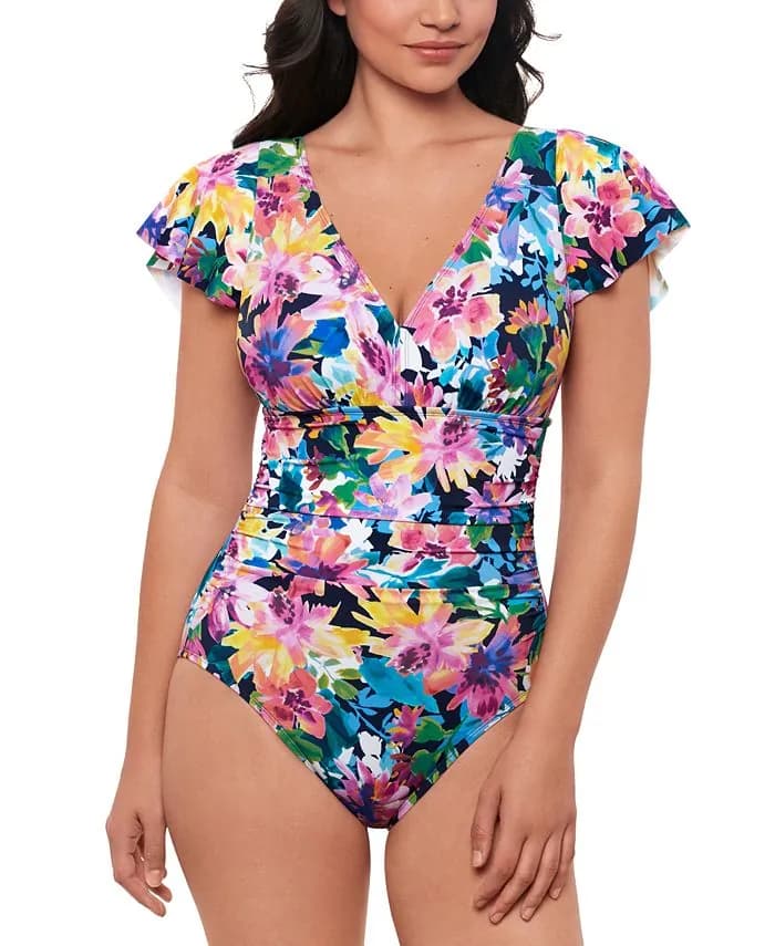 The Flutter Sleeve Haven One-Piece - Bow Bouquet & Ribbon Cascade — image 1 of 1