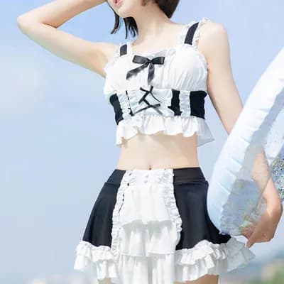 The Tie Mini Ruffle Harbor One Piece - Ribbon Cascade & Bow Bouquet — image 1 of 1